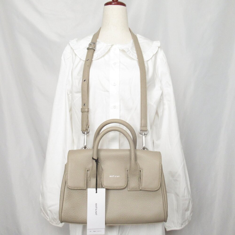 Matt & Nat Clarke Mini Crossbody Satchel Tan Beige Vegan